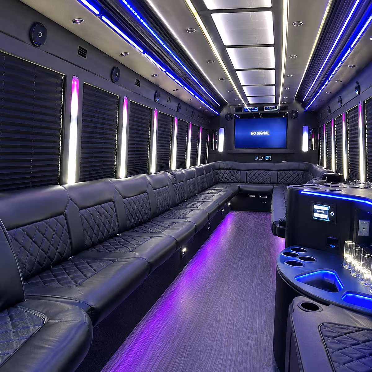 council bluffs 30 passenger party bus inside