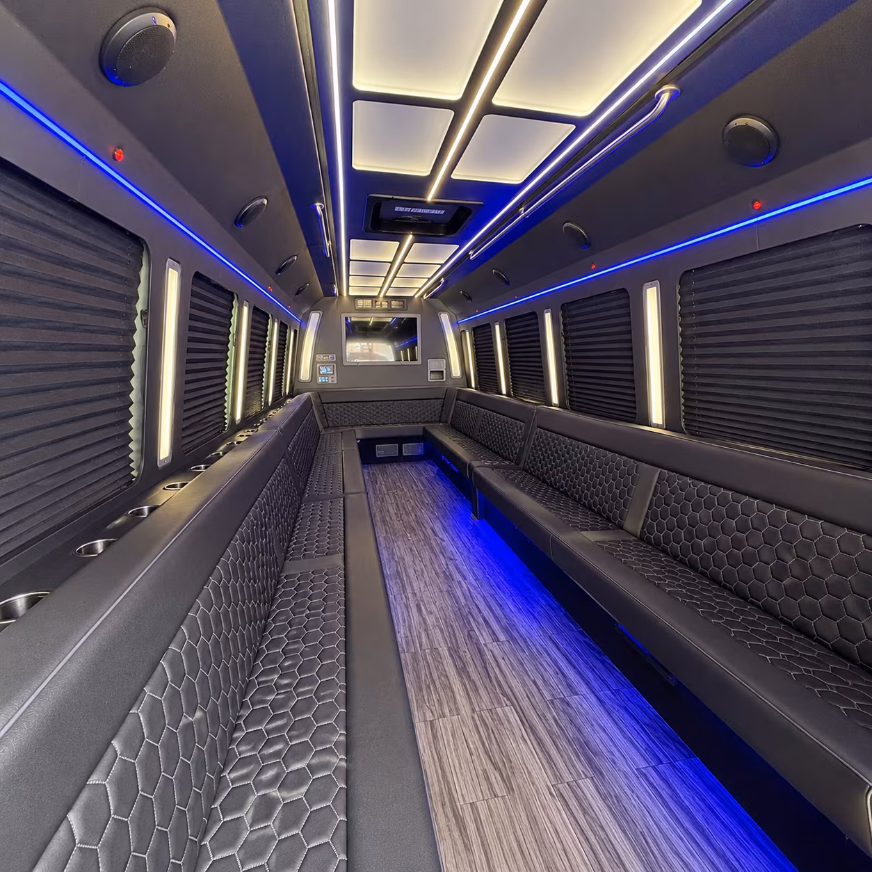 council bluffs 30 passenger party bus interior