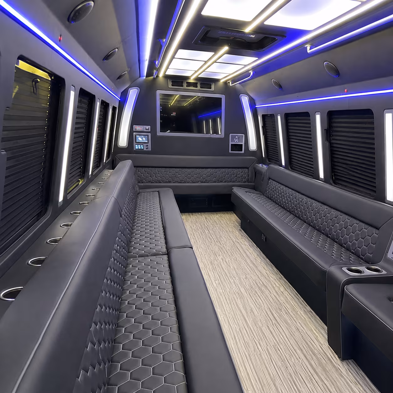 council bluffs 40 passenger party bus inside