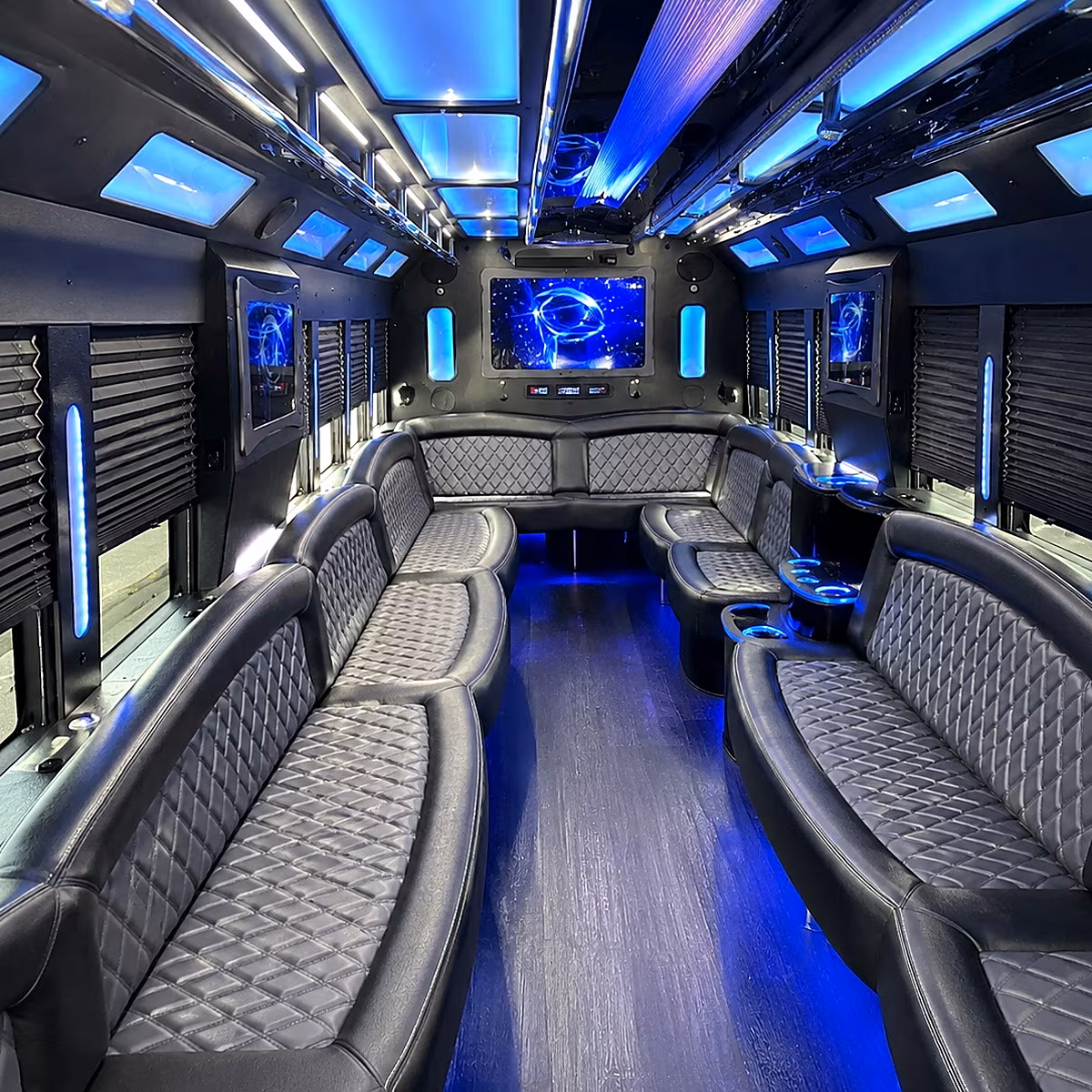 council bluffs 50 passenger party bus interior